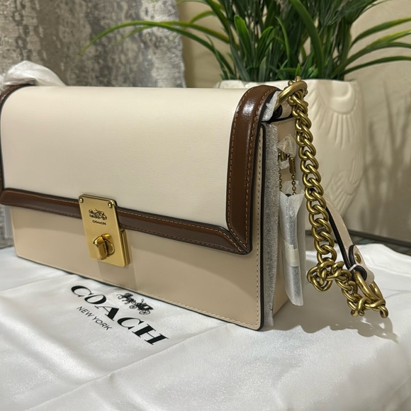 Coach Hutton Colorblock Leather Shoulder Bag - Picture 6 of 13